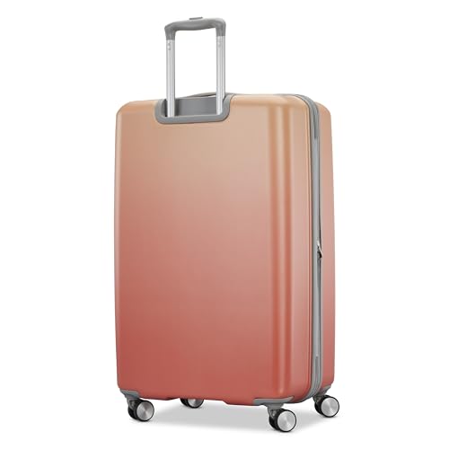 American Tourister Moonlight II Hardside Expandable Luggage with Spinner Wheels, Ombre Peach, Large Checked Suitcase 28-Inch - color: Ombre Peach, size: Checked 28-Inch