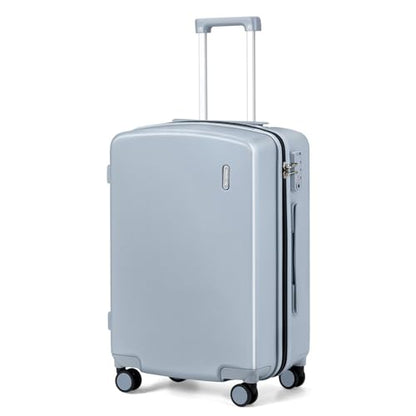 Hanke 24 Inch Checked Luggage, Hard Shell with TSA Lock & Wet Pocket - color: Grey, size: 24 Inch