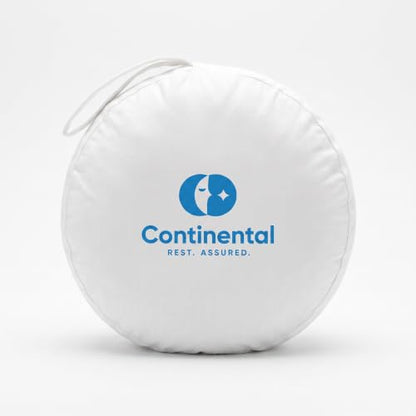 Continental Bedding U-Shaped Travel Neck Pillow, 13 x 11 Inch, Soft Plush Polyester Fiber Fill, Removable 80% Viscose Derived from Bamboo 20% Polyester Cover, Travel Case