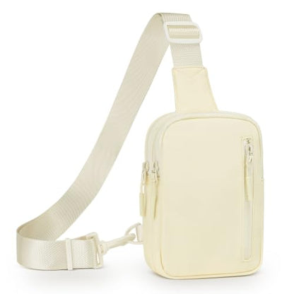 Mini Sling Bag for Men Women Fits for 6.1" Phone, Beige - color: 3 Pocket-beige