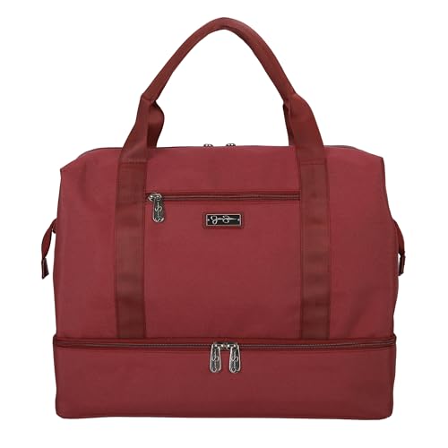Jessica Simpson Countryside 3-Piece Set (21", Tote & Weekender) Expandable 8-Wheel Spinner Large Checked Luggage Suitcase, Burnt Russet - color: Burnt Russet, size: 3-Piece Set (20/Tote/Wkdr)