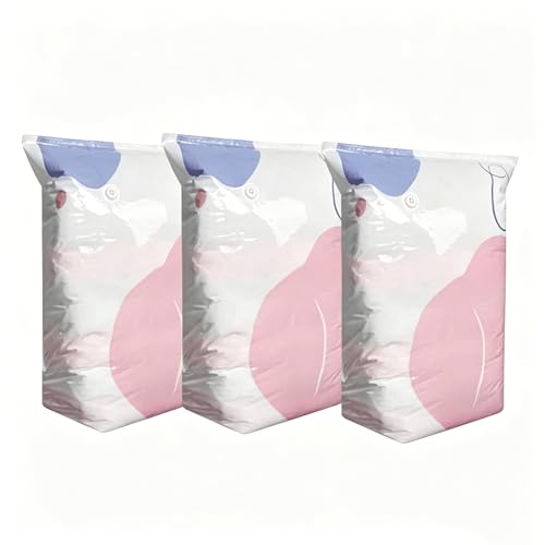 Reusable Compression Storage Bags 3 Pack, Standing Space Saver Bags for Clothes, Bedding, Comforters, Blankets, Closet Shelves, Dorm Rooms and Travel Packing