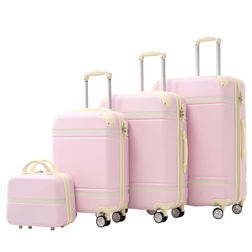 Carry on Luggage with Wheels 4 Piece Hardshell Suitcase Set Spinner,A6 - color: A6