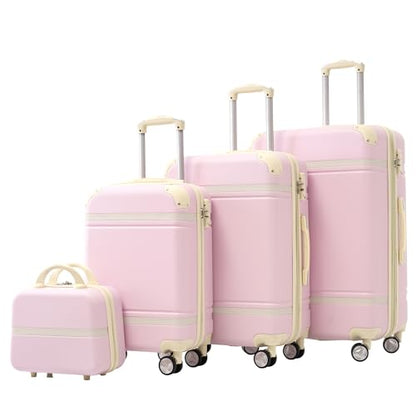Carry on Luggage with Wheels 4 Piece Hardshell Suitcase Set Spinner,A6 - color: A6