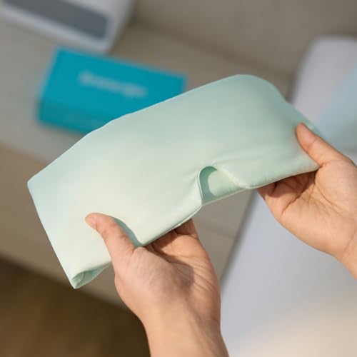 Breescape Cooling Silky Eye Mask, Instant Cool-to-Touch Fabric with Silent Closure, Full-Coverage Light Blocking, Adjustable Soft & Breathable Design for Ultimate Sleep Comfort, Comes with Travel Bag - color: Mint Green