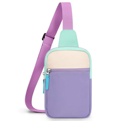 Girls Fanny Pack Purse, Crossbody Bag Birthday Gifts for Tween Girls 8-12 - color: Lavender Cream Green