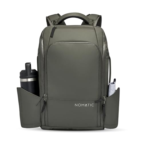 NOMATIC Travel Pack - Mens Travel Backpack - Expandable to 30L - Water Resistant Daypack - TSA-Ready - 16 Laptop - color: Olive, size: 20L