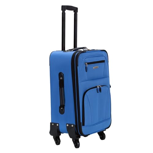 Rockland Pasadena Expandable Spinner Carry-on 19", Blue - color: Blue