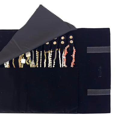 UnionPlus Travel Necklaces Roll Organizer Anti-Tangle Large Black - color: Black, size: Large