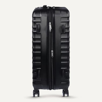 Amazon Basics 3-Piece Hardshell Luggage Set (21", 26", 30"), Scratch-Resistant Expandable Suitcases with Multi-directional Wheels and Telescoping Handle, Black - color: Black, size: 3-Piece Set