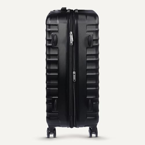 Amazon Basics 3-Piece Hardshell Luggage Set (21", 26", 30"), Scratch-Resistant Expandable Suitcases with Multi-directional Wheels and Telescoping Handle, Black - color: Black, size: 3-Piece Set