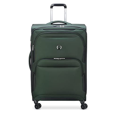 DELSEY PARIS Sky Max 2.0 Softside Expandable Luggage with Spinner Wheels, Green, Checked-Large, 28 Inch - color: Green, size: Checked-Large, 28 Inch