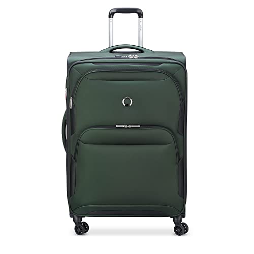 DELSEY PARIS Sky Max 2.0 Softside Expandable Luggage with Spinner Wheels, Green, Checked-Large, 28 Inch - color: Green, size: Checked-Large, 28 Inch