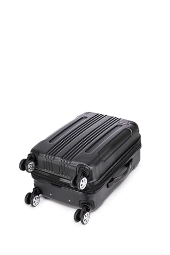 Rockland London Hardside 2 Piece Spinner Wheel Luggage Set, Carry-On 20" and Tote 14", Black - color: Black, size: 2 Piece (20"/14" Tote)