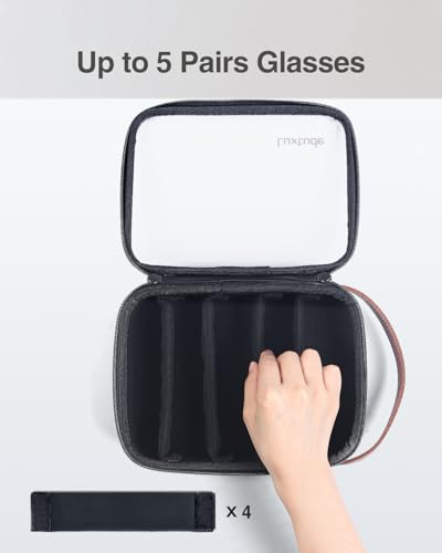 Luxtude Travel Sunglasses Organizer Case, Clear Sunglasses Travel Case - color: Black-5 Pairs