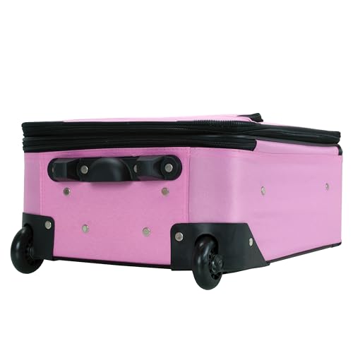 Rockland Fashion Softside 2 Piece Luggage Set, Expandable, (14" Tote/19" Upright), Pink - color: Pink, size: 2 Piece (19"/14" Tote)