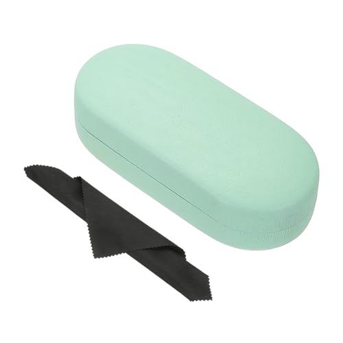 PATIKIL Hard Shell Eyeglasses Case, PU Leather Large Glasses Case Litchi Grain Protective Sunglasses Organizer for Women Men - color: Light Green