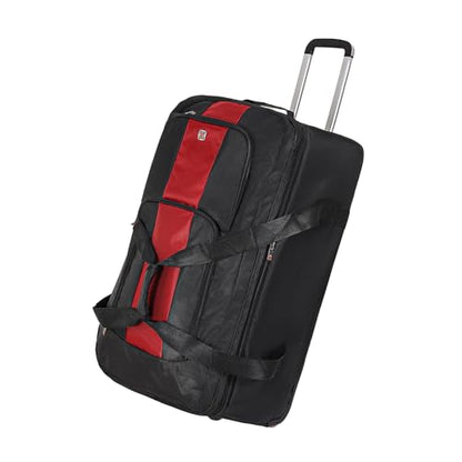 32-inch Rolling Duffle Bag with Wheels and Handle - color: Red, size: 32"