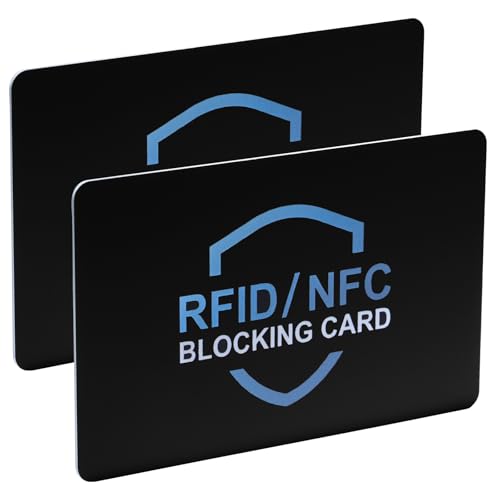 RFID Blocking Card, NFC Contactless Anti-Theft Bank Debit Credit Card Protector,One Card Protects Entire Wallet Purse - color: A-2 Pcs Black