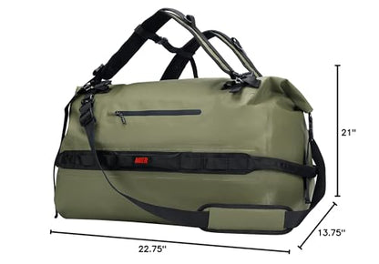 MIER Large Waterproof Duffel Bag - 60L/80L Dry Bag Backpack - color: Army Green, size: 60L
