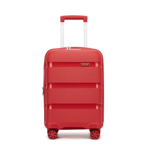Kono 20 Inch Expandable Carry on Luggage, Airline Approved Suitcase, Red - color: Red, size: Carry-on 20-inch expandable