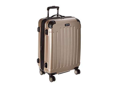 Kenneth Cole REACTION Renegade Luggage Expandable 8-Wheel Spinner Lightweight Hardside Suitcase, Champagne, 24-Inch Checked - color: Champagne, size: 24-Inch Checked