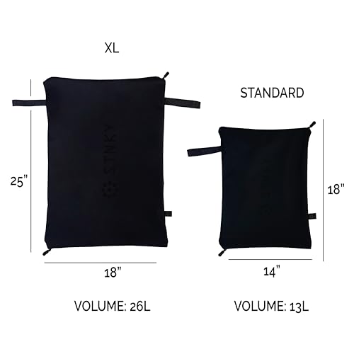 STNKY Bag Pro - 여행, 요가, 헬스케어, 체육관 키트, 세탁용 지퍼, 손잡이 및 내부 메시 백이 있는 세탁 가방(표준, 블랙) - color: 블랙., size: Standard