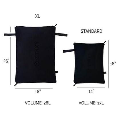 STNKY Bag Pro - 여행, 요가, 헬스케어, 체육관 키트, 세탁용 지퍼, 손잡이 및 내부 메시 백이 있는 세탁 가방(표준, 블랙) - color: 블랙., size: Standard