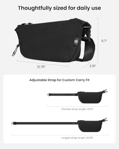 Flux 2L Sling Chest Bag with RFID Blocking Crossbody for Men Women - color: Black