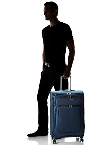 Samsonite Solyte DLX Softside Expandable Luggage with Spinner Wheels, Mediterranean Blue, Checked-Medium 25-Inch - color: Mediterranean Blue, size: Checked-Medium 25-Inch