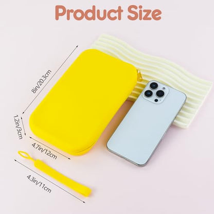 FuninCrea Silicone Makeup Bag, Waterproof Silicone Makeup Brush Holder Pencil Case with Wrist Strap, Small Cosmetic Bag for Purse Compact Travel Cosmetic Pouch for Lipstick Toothbrush (Blue) - color: Blue