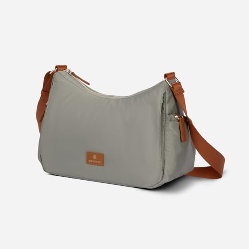 Nordace Siena Hobo Crossbody Bag - Secure RFID Blocking Pocket and Hidden Compartments for Travel Shoulder Bag - color: Gray