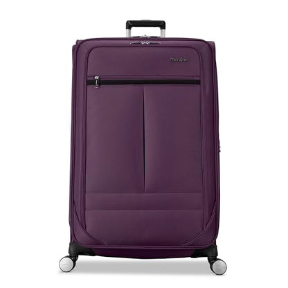 Samsonite Soft-Sided 29-Inch Lightweight Large Checked Expandable Element Suitcase: Durable, 360° Spinner Wheels, Adjustable Telescopic Handle, 2 Front & 1 Side Pocket- Purple - color: Purple, size: 29-Inch Checked-Large