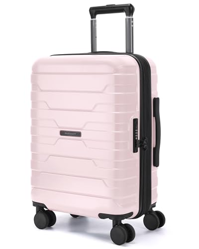 BAGSMART Carry-On Luggage 20" Expandable Spinner 22x14x9,Pink - color: Pink