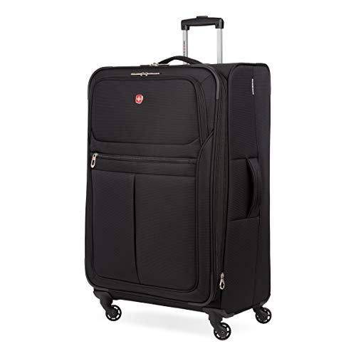 SwissGear 4010 Softside Luggage with Spinner Wheels, Black, Checked-Large 27-Inch - size: Checked-Large 27-Inch
