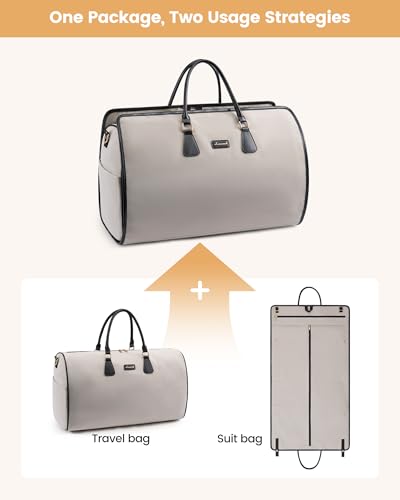 LOVEVOOK Garment Bags for Travel,3 in 1 Garment Duffle Bags with Shoe Pouch - color: Black Sanger