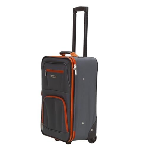 Rockland Fashion Softside 2 Piece Luggage Set, Expandable, (14" Tote/19" Upright), Charcoal - color: Charcoal, size: 2 Piece (19"/14" Tote)