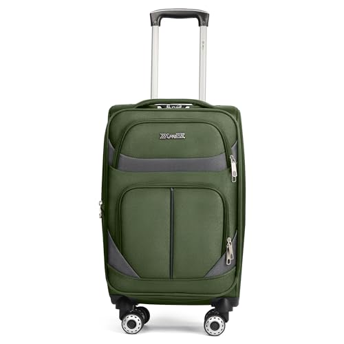 24'' Luggage,Softside Suitcase,w/LOCK,Expandable 15% - color: Green-Grey, size: Checked-Medium 24-Inch