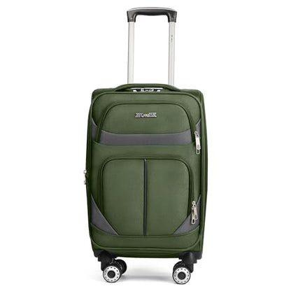 24'' Luggage,Softside Suitcase,w/LOCK,Expandable 15% - color: Green-Grey, size: Checked-Medium 24-Inch