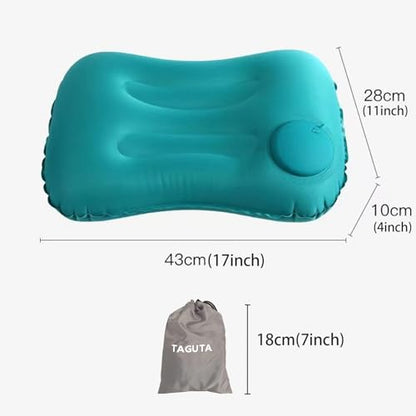 2Pcs Inflatable Camping Travel Pillow Ultralight Inflating Pillows Lightweight Camping Pillow Portable Backpacking Pillow for Neck Lumbar Support Hiking Sleeping Camping (Green) - color: Green