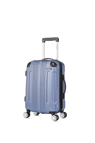 Rockland London Hardside 2 Piece Spinner Wheel Luggage Set, Carry-On 20" and Tote 14", Blue - color: Blue, size: 2 Piece (20"/14" Tote)