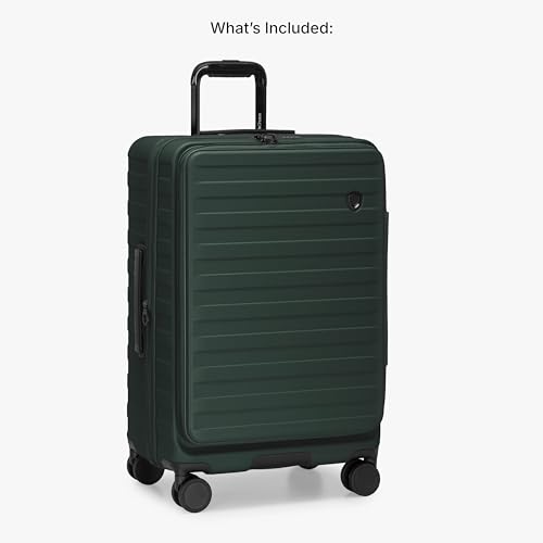 Traveler's Choice Novia Top Opening Expandable Polycarbonate Luggage with Spinner Wheels, Green, 25-Inch Medium - color: Green, size: 25-Inch Medium