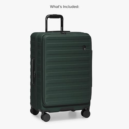 Traveler's Choice Novia Top Opening Expandable Polycarbonate Luggage with Spinner Wheels, Green, 25-Inch Medium - color: Green, size: 25-Inch Medium