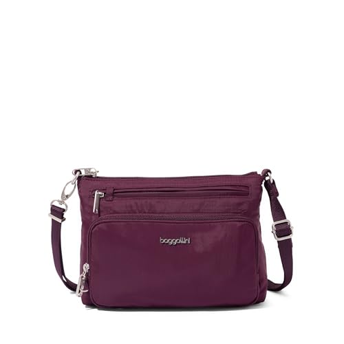Baggallini Securtex Anti-Theft Keepsake Crossbody - color: Mulberry
