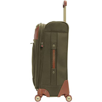 Pathfinder 24 Inch Luggage with Spinner Wheels Softside Expandable Medium Suitcase - color: Olive, size: 24-Inch Suitcase
