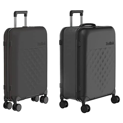 ROLLINK Foldable Flex 360 Medium Checked Suitcase 26” – Hardshell Luggage, Double Spinner Wheels, TSA Lock, Lightweight & Durable Travel Case – Scratch, Water & Impact Resistant (Atlantic Blue) - color: Atlantic Blue, size: Checked-Medium 26-Inch