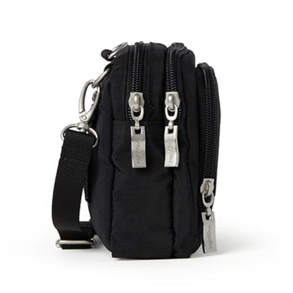 Baggallini Triple Zip with Front Wallet/Trifecta RFID Wallet Crossbody - color: Black