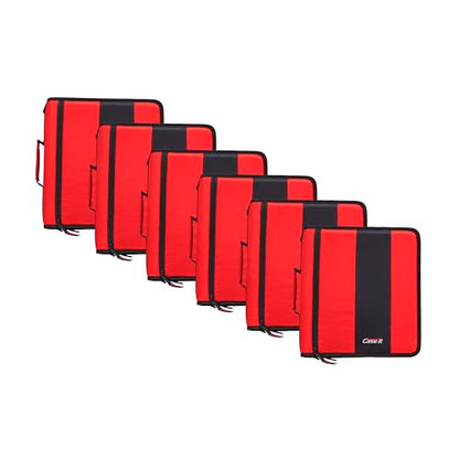 Case-it Zipper Binder | 2-Inch O-Rings | 350-Sheet | D-251 Fire Engine Red - color: B Fire Engine Red, size: 6 Pack