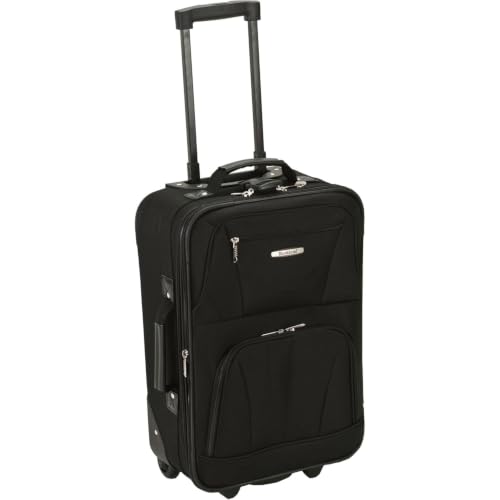 HomeStock 2-Piece Expandable Softside Carry-On Spinner Luggage Set, Black