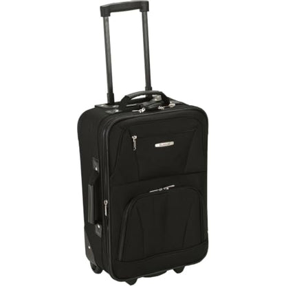 HomeStock 2-Piece Expandable Softside Carry-On Spinner Luggage Set, Black